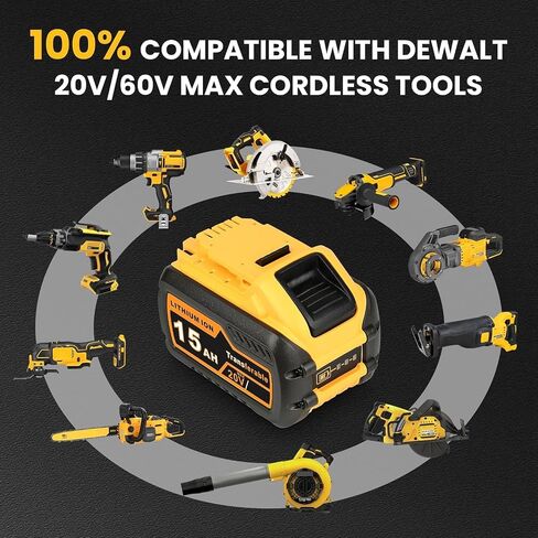 SUnMilY for Dewalt 20v Battery, 6.0 Ah Replacement Compatible with Dewalt Batteries 20v Max XR DCB206 DCB205 DCB200 (2 Pack) in Kuwait