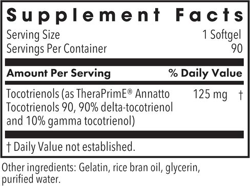 Delta-Fraction Tocotrienols 125 Milligrams 90 Sgels in Kuwait