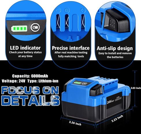 TenHutt 【Upgrade】 3.0Ah Replace Battery for Kobalt 24V Battery MAX KB624-03 KB524-03 KB424-03 KB224-03 KB124-03 0673802 Cordless Tools Lithium Ion Battery[Can't FIT Snow Joe &Sun Joe &Chain Saw] in Kuwait