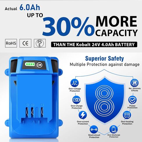 TenHutt 【Upgrade】 3.0Ah Replace Battery for Kobalt 24V Battery MAX KB624-03 KB524-03 KB424-03 KB224-03 KB124-03 0673802 Cordless Tools Lithium Ion Battery[Can't FIT Snow Joe &Sun Joe &Chain Saw] in Kuwait
