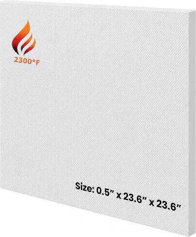 Simond Store Ceramic Fiber Insulation Board, 2300F, 1/2 Inch x 23.6 Inch x 23.6 Inch, Ceramic Fiber Thermal Insulation Board for Wood Stoves Fireplaces Furnaces Forges Kilns Pizza Ovens in Kuwait