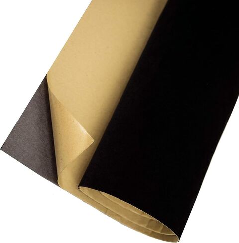 Self Adhesive Felt Fabric, Soft Velvet Drawer Liner, DIY Velvet Fabric for Art & Crafts, Jewelry Box Felt Liner, Solid Color Felt Wallpaper 15.8" x 158" (Black) in Kuwait