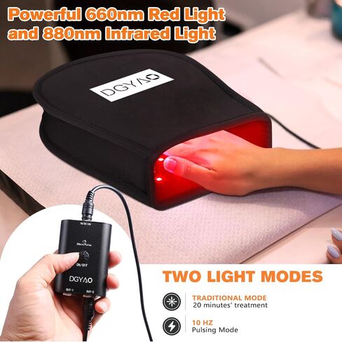 [New Version] Red Light Therapy for Hand Pain Relief Near Infrared Led Therapy for Fingers Wrists Deep Tissue Relief with Timer (Single) in Kuwait