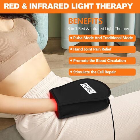 [New Version] Red Light Therapy for Hand Pain Relief Near Infrared Led Therapy for Fingers Wrists Deep Tissue Relief with Timer (Single) in Kuwait