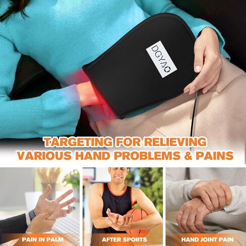 [New Version] Red Light Therapy for Hand Pain Relief Near Infrared Led Therapy for Fingers Wrists Deep Tissue Relief with Timer (Single) in Kuwait