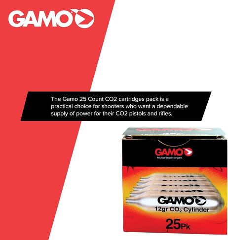 Gamo 62124702554 12-Gram Replacement CO2 Cylinders, 25-Pack in Kuwait