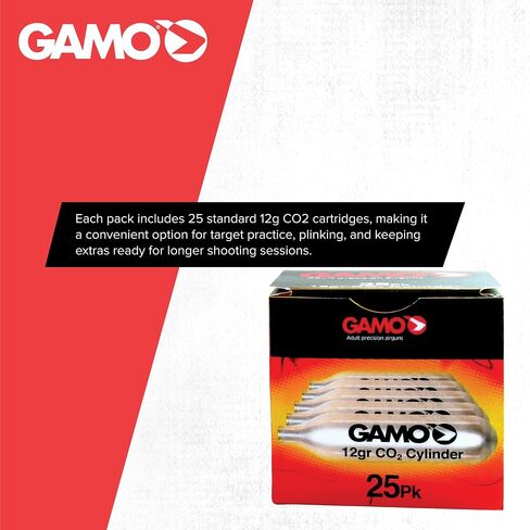 Gamo 62124702554 12-Gram Replacement CO2 Cylinders, 25-Pack in Kuwait