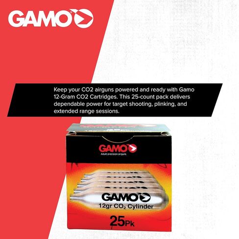 Gamo 62124702554 12-Gram Replacement CO2 Cylinders, 25-Pack in Kuwait