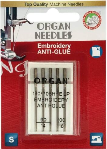 Organ Needles 75/11 Anti-Glue Embroidery x 5 Needles, 1 Count (Pack of 1) in Kuwait