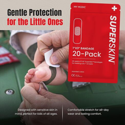 My Medic - SuperSkin 1x3 30 Pack - Advanced Bandages for Comfort, Protection, and Healing in Kuwait