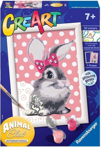 Ravensburger CreArt Cuddly Bunny Paint by Numbers for Children - Painting Arts and Crafts Kits for Ages 7 Years Up - Easter Gifts in Kuwait
