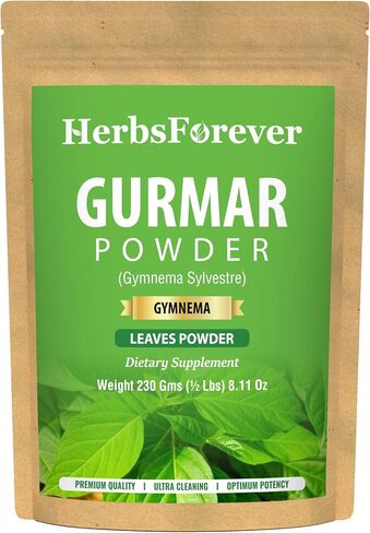 Herbsforever Gurmar Powder – Leaves Powder – Gymnema Sylvestre – Support Healthy Sweet Level – Non GMO, Organic, Vegan – 454 GMS in Kuwait