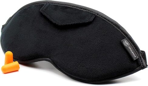 Dream Essentials Opulence Micro Plush Sleep Mask with Earplugs and Pocket in Front of mask - Black Velvet in Kuwait