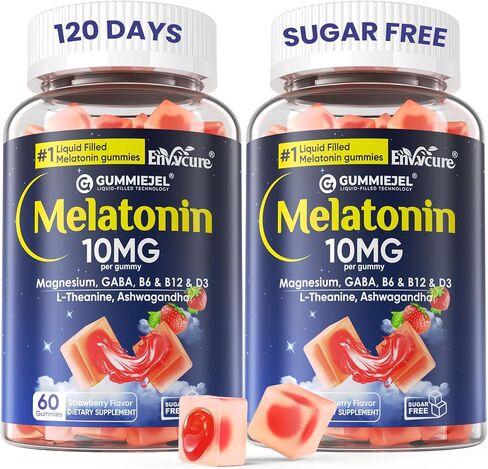 Sugar Free Melatonin Gummies 10mg 20mg with Magnesium Glycinate for Adults, L-Theanine, Ashwagandha, B6, Methyl b12, Lemon Balm & Chamomile, Supports Deep Relaxation, Antioxidation, Strawberry- 60 Day in Kuwait