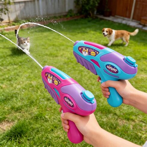Water Gun for Kids - Girls Blaster Soaker Squirt Summer Squirt Shooter Gun Toy 2pcs Swimming Pool Toddlers Beach Water Fighting Dog Training Toy… in Kuwait
