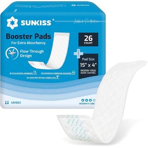 SUNKISS Trustplus Booster Pads 15" x 4", Extra Absorbency for Adult Incontinence, Odor Control, 26 Count in Kuwait