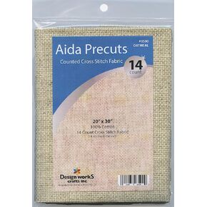 Design Works Crafts 14 Count Aida Fabric Pre-Cut, Antique White in Kuwait