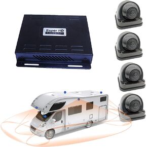 Weivision 1080P FHD 360 درجة رؤية الطيور المحيطية رؤية بانورامية للسيارة Vihicle DVR مجموعة نظام الكاميرا لمحرك الإطفاء/الحافلة/حافلة المدرسة/الشاحنة/شبه المقطورة/شاحنة صندوقية/RV + شاشة HD 9 بوصة in Kuwait