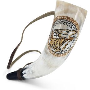 Norse Tradesman XXL Viking Blow Horn - Deep Sound - Polished 28" Ox-Horn Battle Horn War Trumpet with Leather Carrying Strap – "Doomsinger" in Kuwait