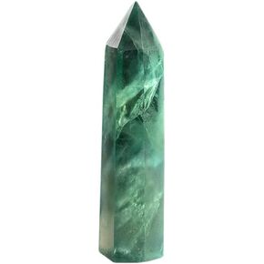 Runyangshi 1PCS Natural Crystal Moonstone Tower 2.75"-3.14" (7-8 cm) 6 Faceted Single Point Prism Healing Crystal Wand for Meditation Reiki Chakra Therapy in Kuwait