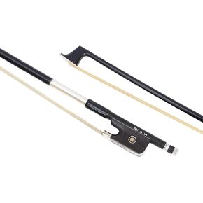 MI&VI Classic Carbon Fiber Viola Bow (4/4 Full Size) in Black with FREE BOW CASE | Ebony Frog | Well Balanced | Light Weight | Real Mongolian Horse Hair - By MIVI Music in Kuwait