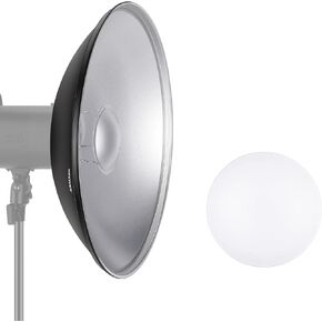 NEEWER 16"/41cm Aluminum Standard Reflector Beauty Dish with White Diffuser Sock for Bowens Mount Studio Strobe Flash Light, NEEWER Vision 4 ML300 S101-300W S101-400W etc in Kuwait