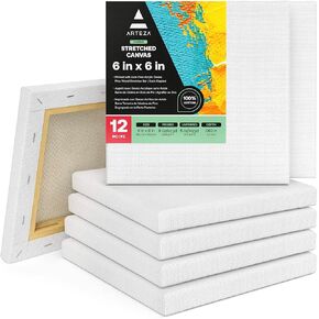 ARTEZA Stretched Canvas, 36 x 48 Inches, Pack of 5, Blank White Large Canvas for Painting for Acrylic, Oil and Gouache Paints in Kuwait