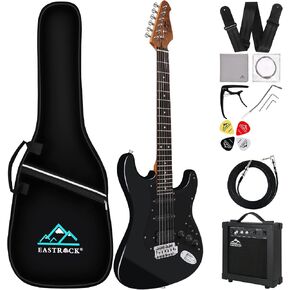 EASTROCK Electric Guitar 39" Full Size Solid Body Electric Guitar Kit for Beginner Girls & Adults with 10w Amp, Bag, Capo, Shoulder Strap, String, Cable, Picks, (Right-Handed, Purple) in Kuwait