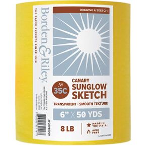 Borden & Riley 24" x 50 Yards #35C Sun-Glo Thumbnail Sketch Paper, 8 lb, White, 1 Roll Each (35WR245000) in Kuwait