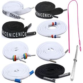 Hoodie Drawstring Replacement String Cord: YZSFIRM 4 Pcs Pants Drawstrings for Sweatpants Shorts - 51 inch Long Black Draw Strings with 2 Threader Tool in Kuwait