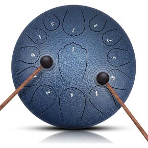 NBMICSO Steel Tongue Drum- 15 Note 14 Inches C-key Tongue Drum Percussion Instruments - Hand Pan Drum with Music Book for Meditation Entertainment Musical Education Concert Mind Healing Yoga in Kuwait