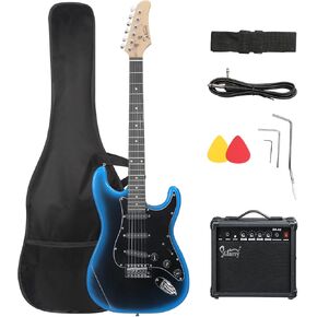 GLARRY Full Size Electric Guitar for Music Lover Beginner with 20W Amp and Accessories Pack Guitar Bag (Green) in Kuwait