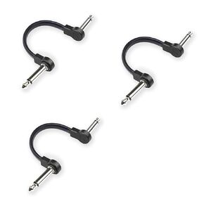 Flat Low Profile Guitar Patch Cable 6 inch for Effects Pedals, 1/4 inch Right-Angle, Red, 3-Pack New Version in Kuwait