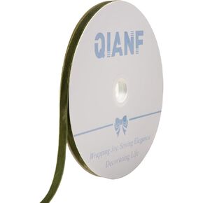 QIANF Vintage Moss Green Velvet Ribbon Christmas Ribbon for Gift Wrapping Crafts Christmas Tree Ornaments Garland Decorations, 3/8 Inch X 25Yd in Kuwait
