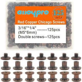 80 Sets Chicago Screws Assorted Kit 4 Sizes Red Copper Leather Rivets 1/4 5/16 3/8 1/2 Screw Rivets Slotted Phillip Head Book Binding Posts Nail Rivet Chicago Bolts for DIY Leather Craft Bookbinding in Saudi Arabia