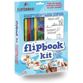 Fliptomania Make Your Own Flipbook Kit: Rocket and Robot - Paper Stop Motion Animation Kit : Creative Flip Book Kit for Kids 6-12 and Creative Animation Artists in Kuwait