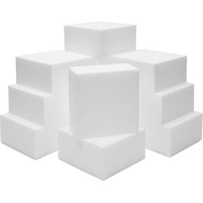 Juvale 12 Pack Foam Blocks for Crafts, Polystyrene Brick Rectangles for Floral Arrangements, Art Supplies, Holiday Decor (4 x 4 x 2 in, White) in Kuwait