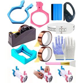 Sublimation Tumblers Pinch Kits,Pinch Perfect Tumbler Clamp for 20 Oz Sublimation Blanks Tumblers Pinch Perfect Clamp Grip Tool, Heat Transfer Tape Dispenser,Desktop Heat Tape Dispenser(Blue, Pink) in Kuwait