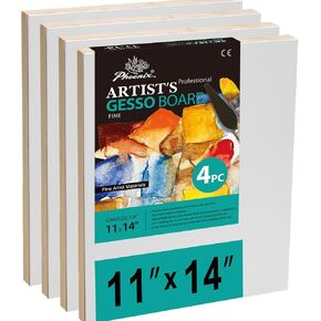 PHOENIX Large Gesso Boards for Painting - 16x20 Inch / 2 Pack - Smooth Surface 3/4 Inch Cradled Wood Panels for Oil & Acrylic Paints, Crafts & Pouring Art in Kuwait