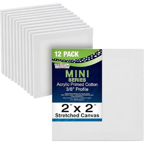 U.S. Art Supply 4x4 Mini Canvases for Painting, 12 Pack Bulk Small Stretched Artist Canvas Professional Primed - Ideal for Arts & Crafts in Kuwait