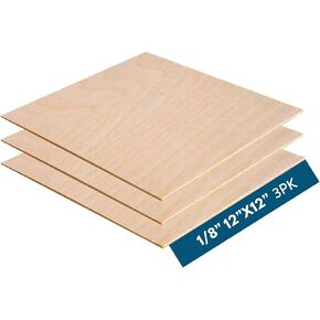 3MM 1/8" x 12" x 20" Baltic Birch Plywood - B/BB Grade (6pk) Ready for Glowforge Laser Printers - Perfect for Arts and Crafts, School Projects and DIY Projects in Kuwait