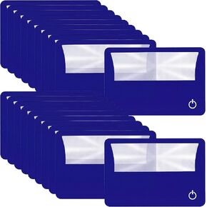 8 Pieces Credit Card Magnifier Bundle Wallet Purse Magnifying Glass LED Illuminated Magnifier 3X Pocket Card (Black, White and Blue) in Kuwait