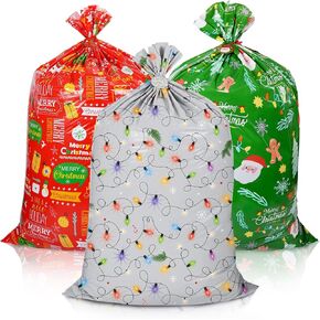 Jumbo Christmas Gifts Bags (36x56inch), 2 Pieces Extra Large Christmas Gift Bags with Tag & Tie, Giant Gift Bags for Huge Christmas Gifts Decoration, Big Gift Bags for Large Gifts Kids Toys Goodie Supplies in Kuwait