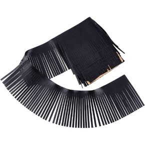 PH PandaHall 3 Yards Leather Fringe Trim, 7.8~9.8 Inch PU Leather Tassels White Tassel Trim DIY Dance Skirt Tassel Fringe Wrap Cover for Keychain Clothes Dress DIY Lamp Shade Bag Sewing Embellishment in Kuwait