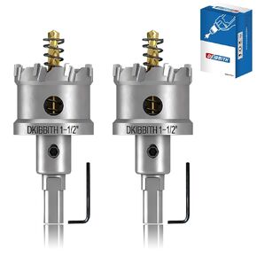 DKIBBITH TCT Hole Saw Set, 6-1/8"(156mm) Heavy Duty Tungsten Carbide Tipped Hole Cutters for Stainless Steel, Copper, Iron, Brass, Plastic with Titanium-Plated Pilot Drill Bits in Kuwait