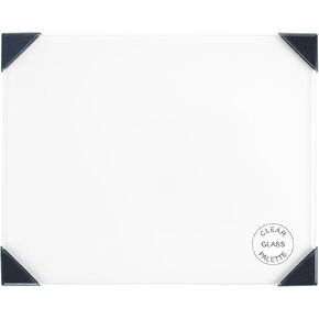 New Wave POSH Glass Artist Palette | Neutral Grey, 12 x 16 inches | Tempered Glass Palette for Oil Painting with Corner Guards | Use with Oil, Acrylic, Gouache, Watercolor, and Ink | Made in USA in Kuwait