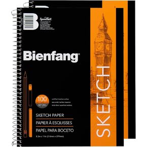Bienfang Sketch Pad 8.5" x 11" 50lb, 81 GSM, 100 Sheets (2-Pack) - Wire Bound Art Sketch Book Drawing Notebook in Kuwait