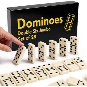 CHH Black/Cream Color Double 6 Jumbo Size Domino Tiles in Snap Vinyl Case in Kuwait