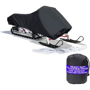 SnowShield Trailerable Snowmobile Cover, Solution-Dyed Fade Resistant All Weather Protection Snowsled Cover, Black Color Fits Youth Kids Snowmobile up to 80 inch Long in Kuwait