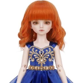 ملكة جمال u الشعر 8-9 بوصة 1/3 BJD شعر مستعار لدمية MSD DOD Pullip Dollfie قصيرة مجعد الجزرة البرتقال شعر مستعار لدمية (KB14-T2735) in Kuwait